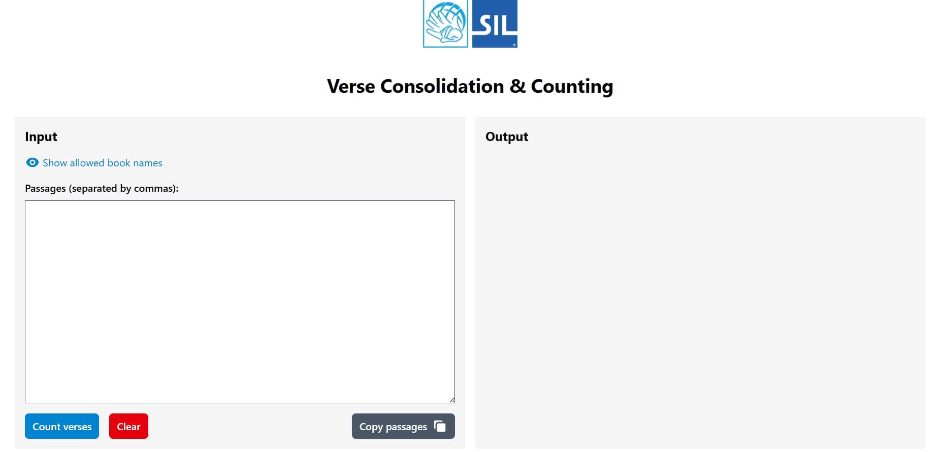 Verse Counting Tool Home Page
