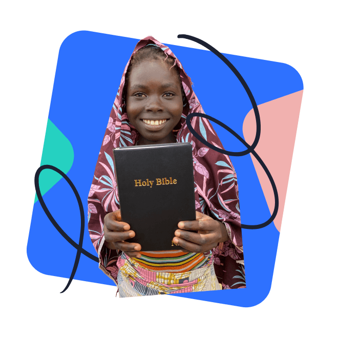 Girl holding the bible